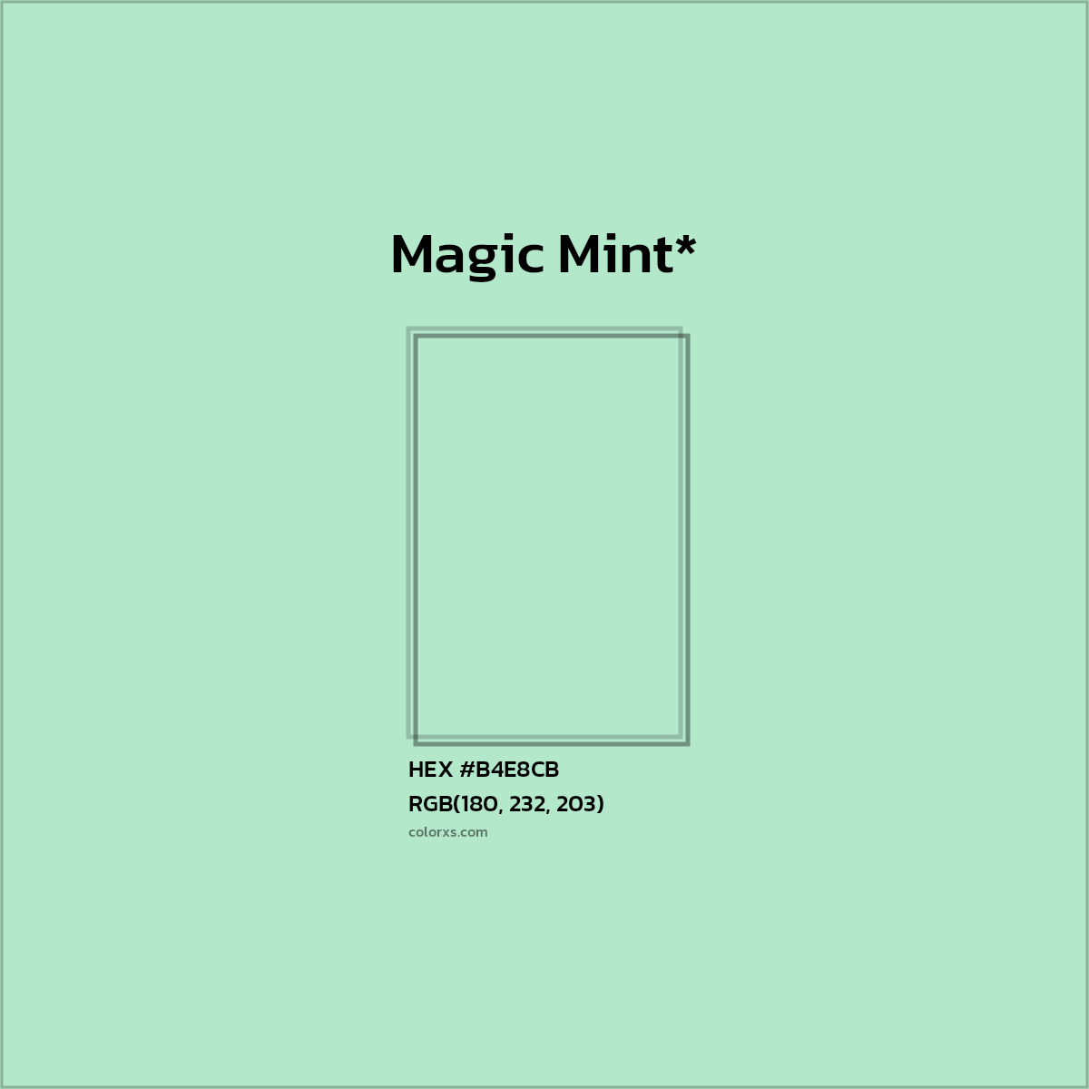 HEX #B4E8CB Color Name, Color Code, Palettes, Similar Paints, Images