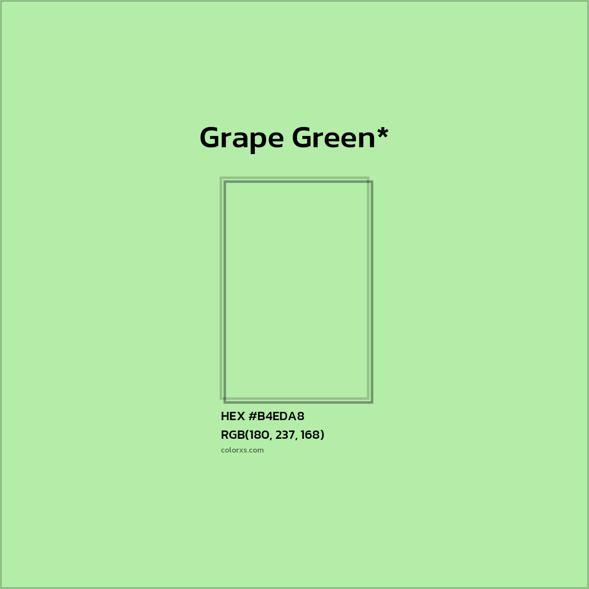 HEX #B4EDA8 Color Name, Color Code, Palettes, Similar Paints, Images