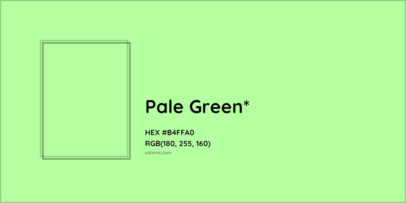 HEX #B4FFA0 Color Name, Color Code, Palettes, Similar Paints, Images