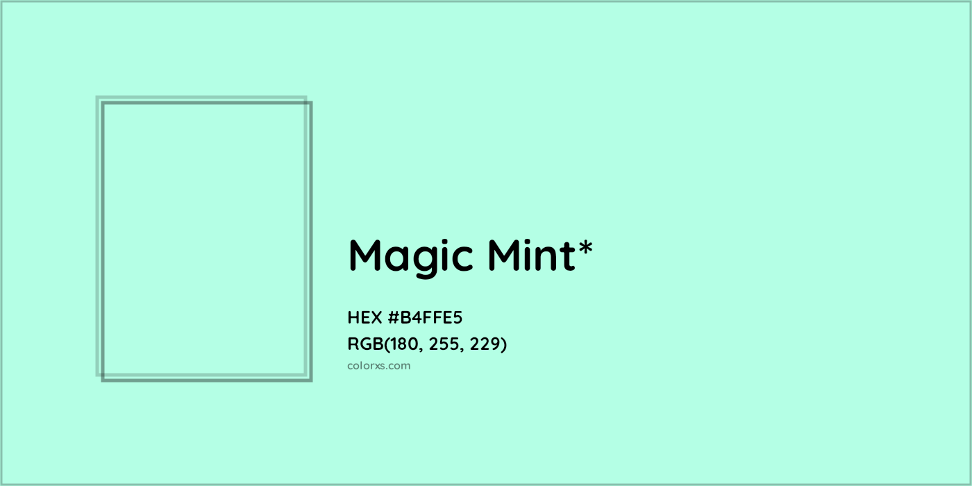 HEX #B4FFE5 Color Name, Color Code, Palettes, Similar Paints, Images