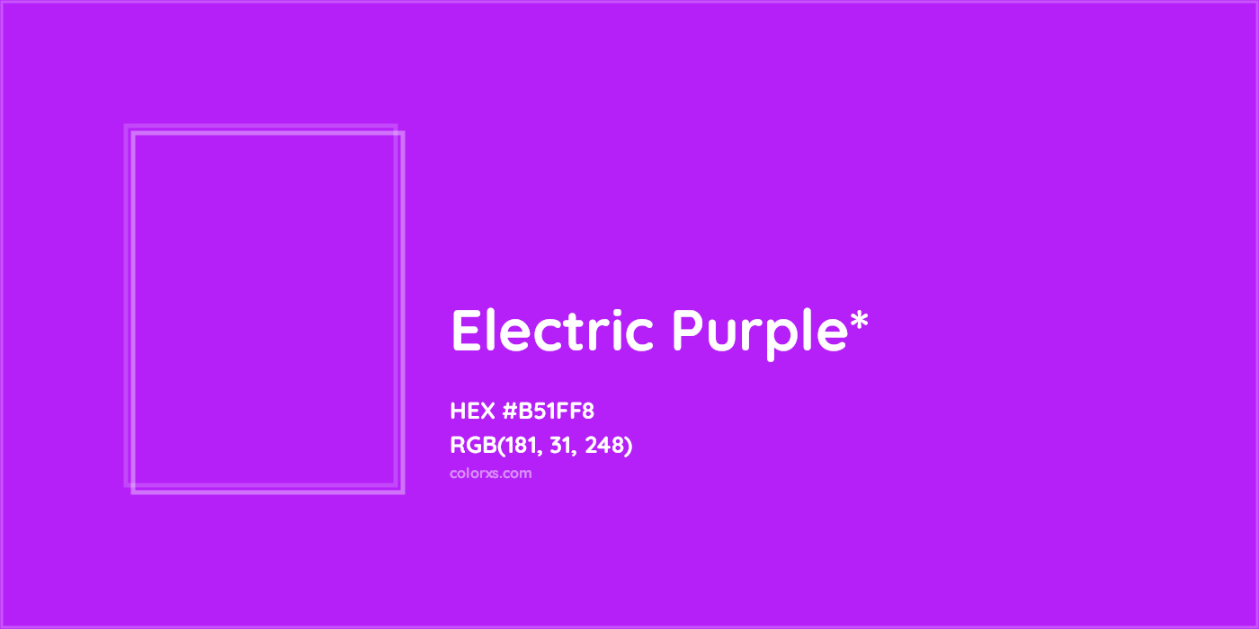 HEX #B51FF8 Color Name, Color Code, Palettes, Similar Paints, Images