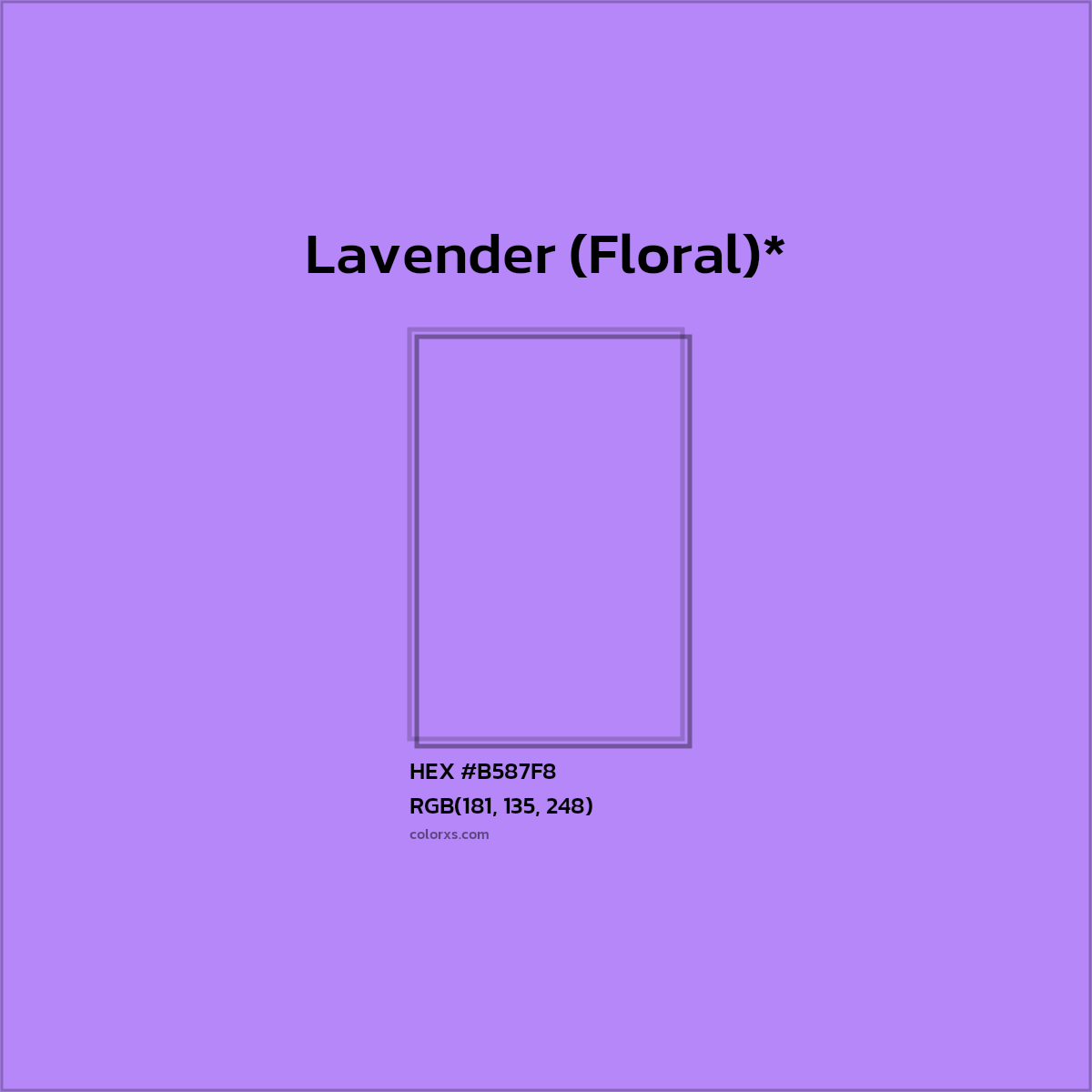 HEX #B587F8 Color Name, Color Code, Palettes, Similar Paints, Images