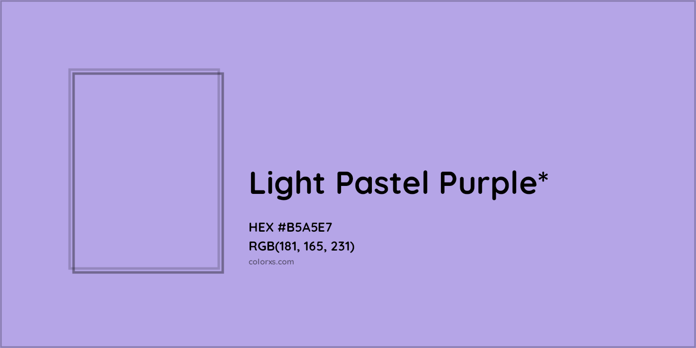 HEX #B5A5E7 Color Name, Color Code, Palettes, Similar Paints, Images