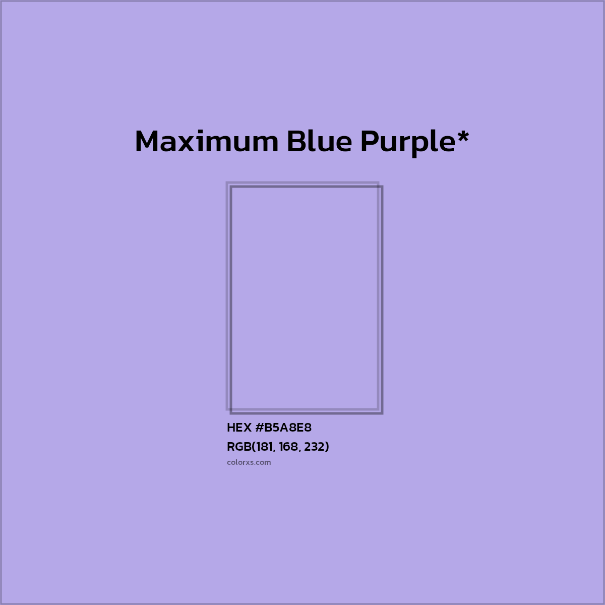 HEX #B5A8E8 Color Name, Color Code, Palettes, Similar Paints, Images