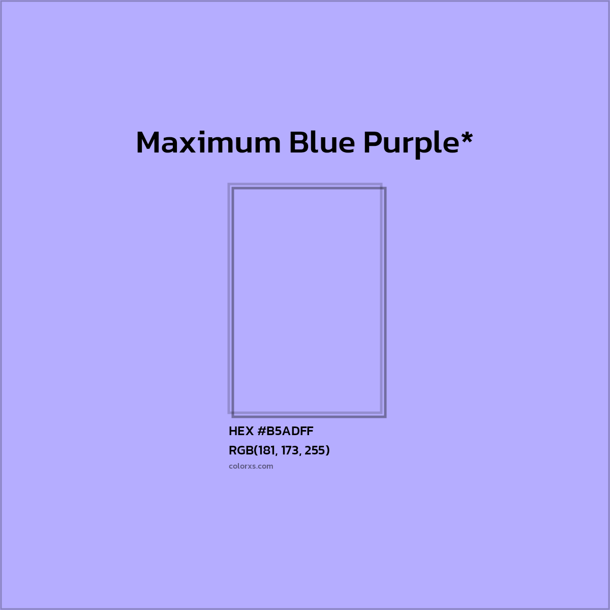 HEX #B5ADFF Color Name, Color Code, Palettes, Similar Paints, Images