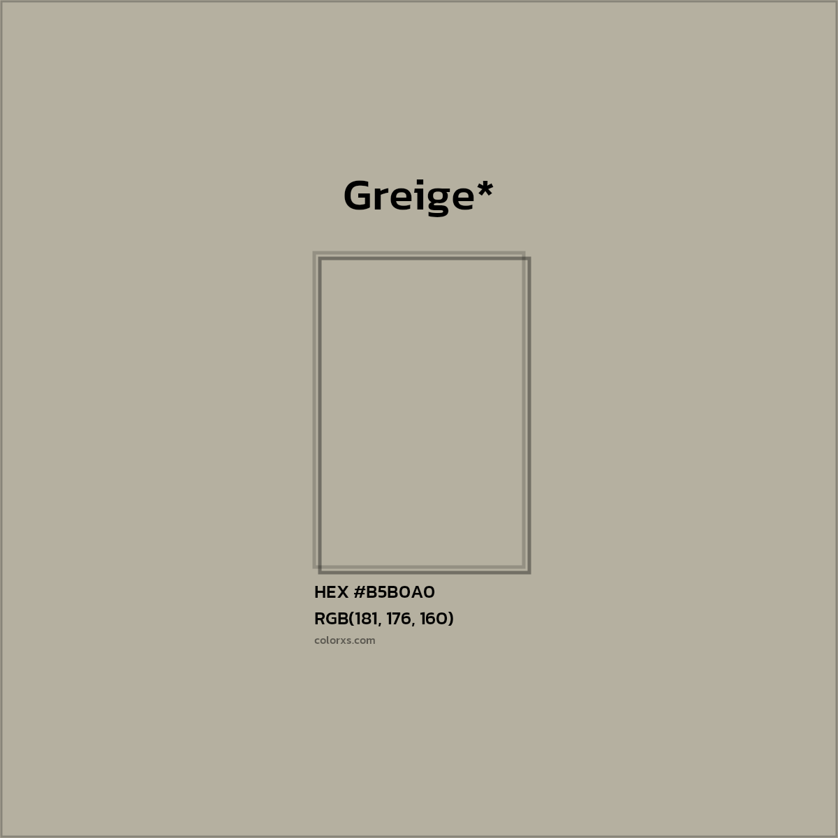 HEX #B5B0A0 Color Name, Color Code, Palettes, Similar Paints, Images