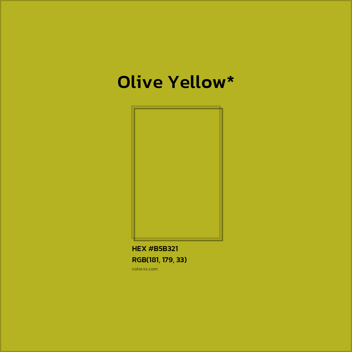 HEX #B5B321 Color Name, Color Code, Palettes, Similar Paints, Images