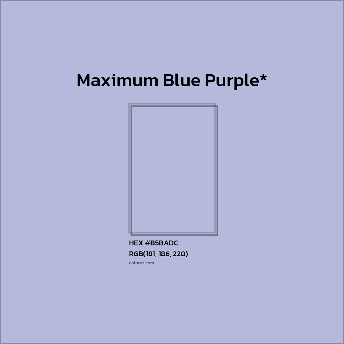 HEX #B5BADC Color Name, Color Code, Palettes, Similar Paints, Images