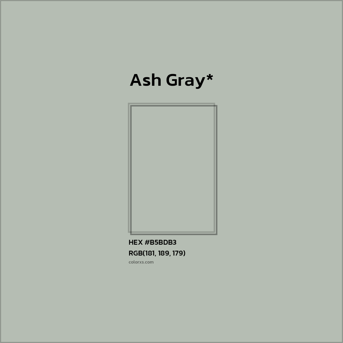 HEX #B5BDB3 Color Name, Color Code, Palettes, Similar Paints, Images