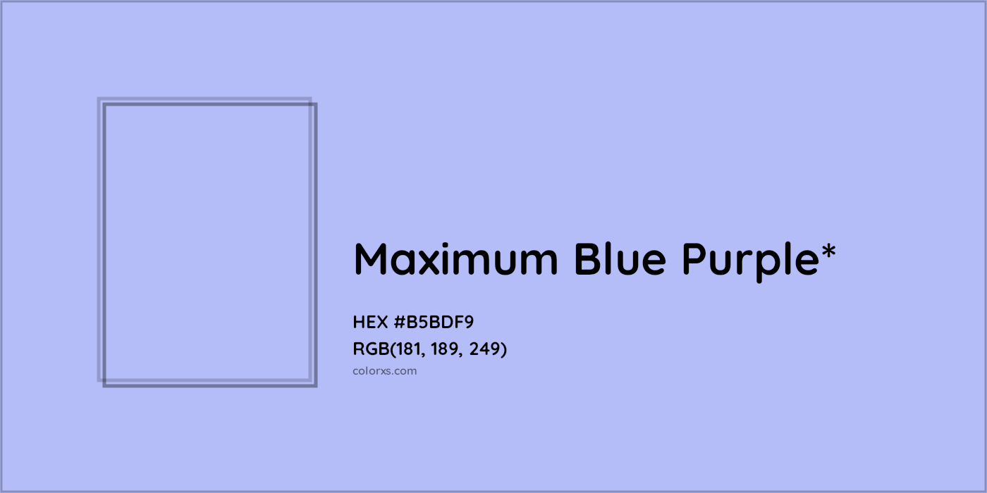 HEX #B5BDF9 Color Name, Color Code, Palettes, Similar Paints, Images