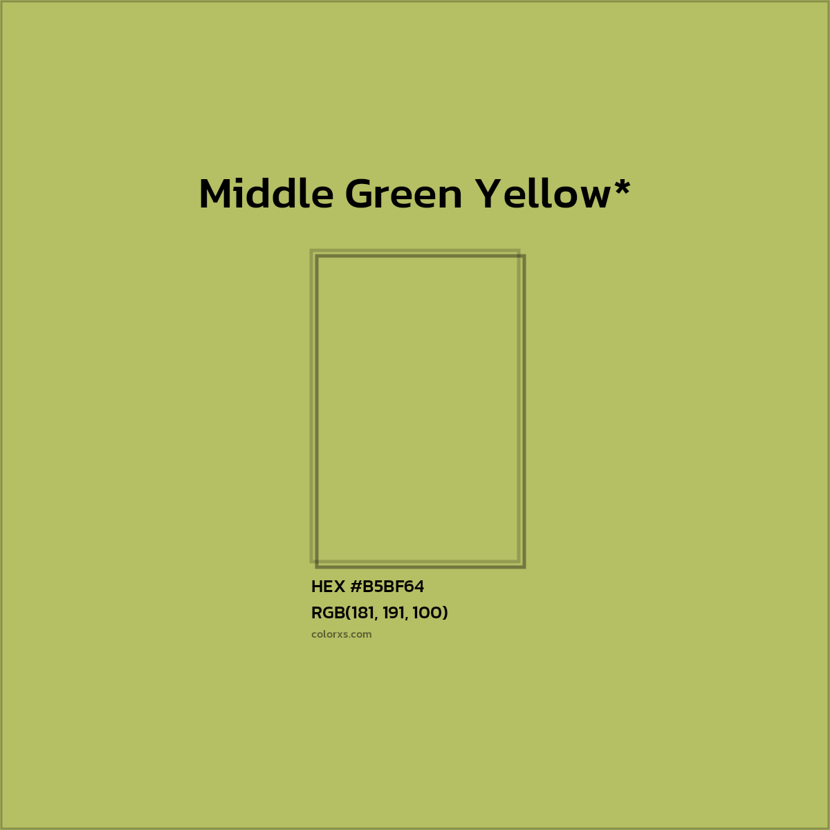 HEX #B5BF64 Color Name, Color Code, Palettes, Similar Paints, Images