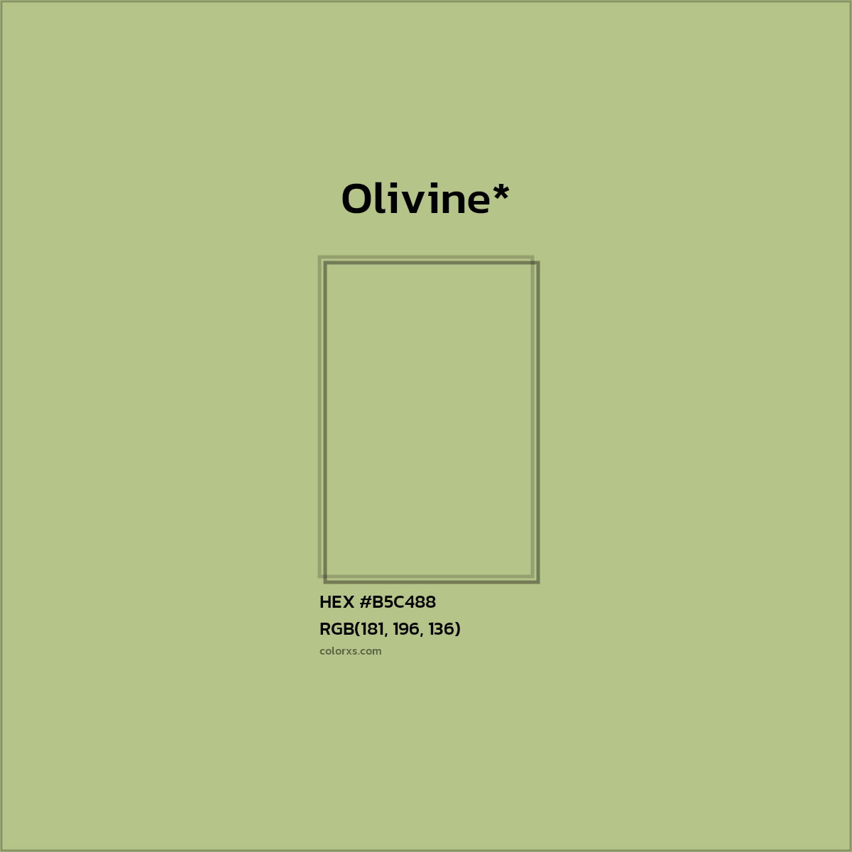 HEX #B5C488 Color Name, Color Code, Palettes, Similar Paints, Images