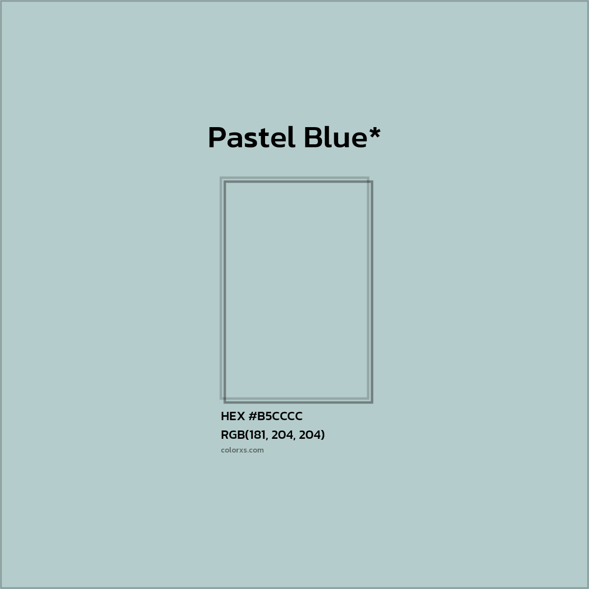 HEX #B5CCCC Color Name, Color Code, Palettes, Similar Paints, Images
