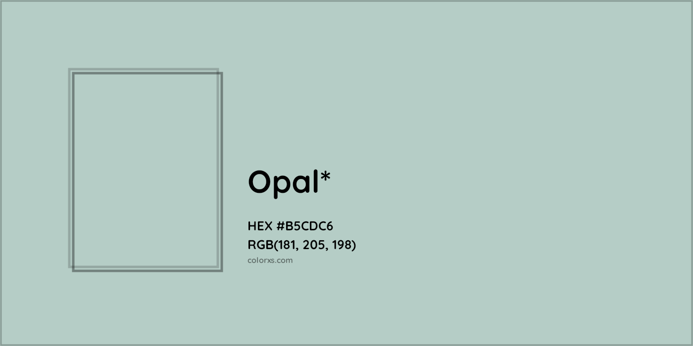 HEX #B5CDC6 Color Name, Color Code, Palettes, Similar Paints, Images