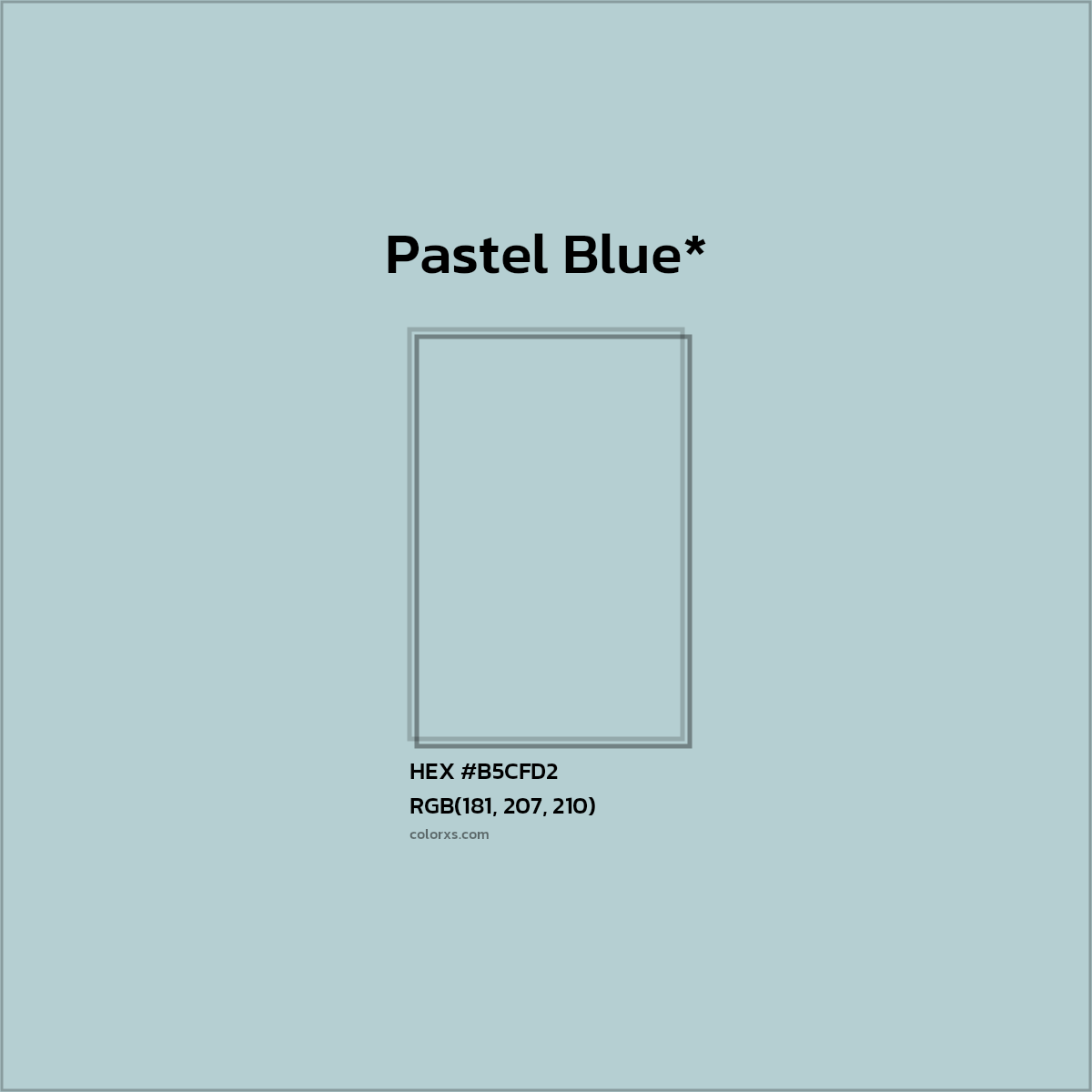 HEX #B5CFD2 Color Name, Color Code, Palettes, Similar Paints, Images