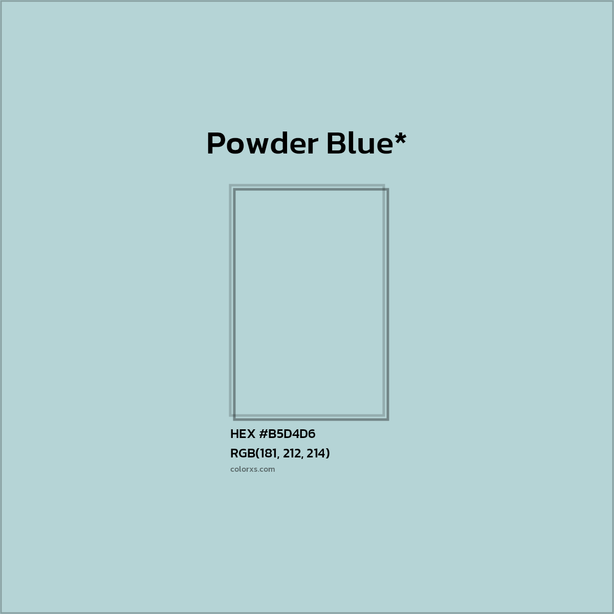 HEX #B5D4D6 Color Name, Color Code, Palettes, Similar Paints, Images