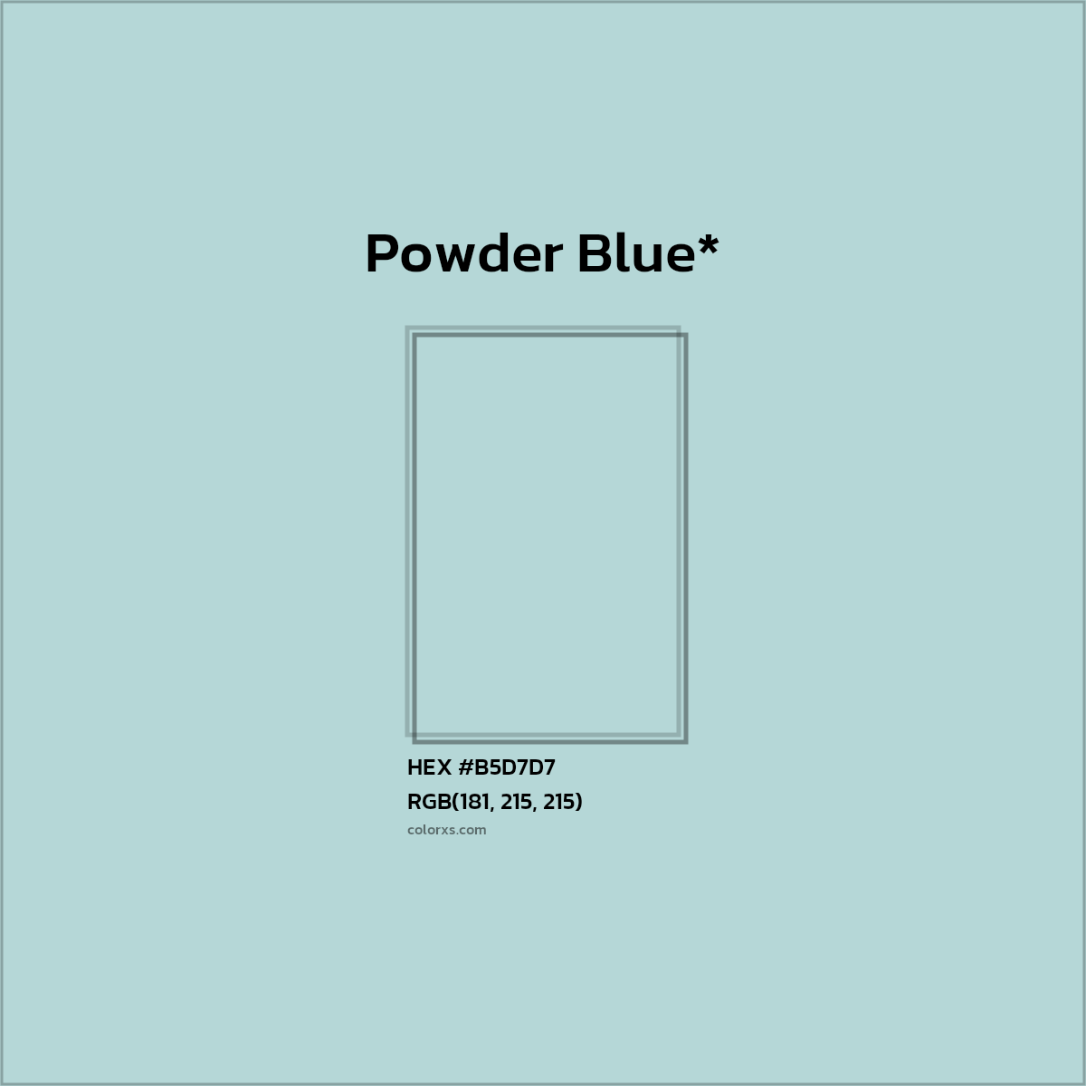 HEX #B5D7D7 Color Name, Color Code, Palettes, Similar Paints, Images