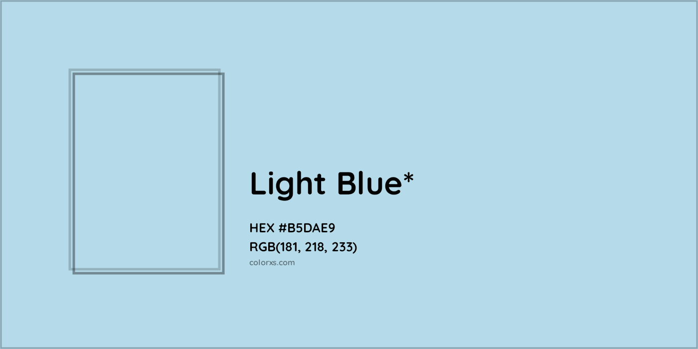 HEX #B5DAE9 Color Name, Color Code, Palettes, Similar Paints, Images