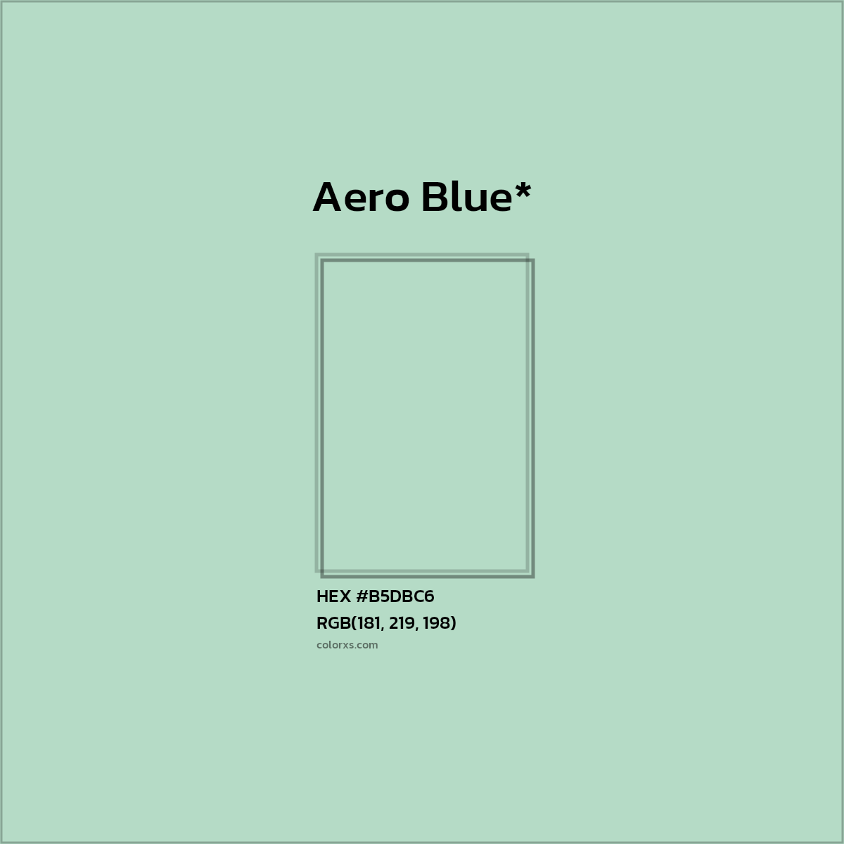 HEX #B5DBC6 Color Name, Color Code, Palettes, Similar Paints, Images