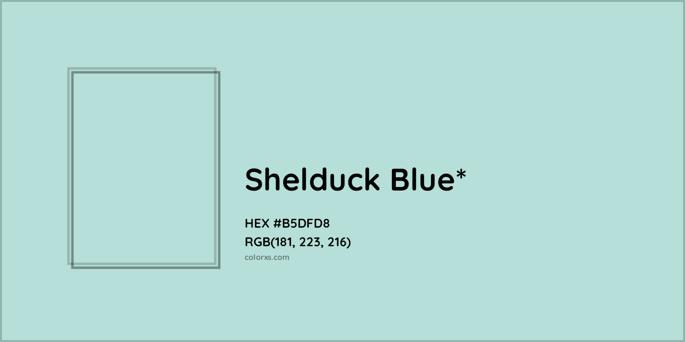 HEX #B5DFD8 Color Name, Color Code, Palettes, Similar Paints, Images