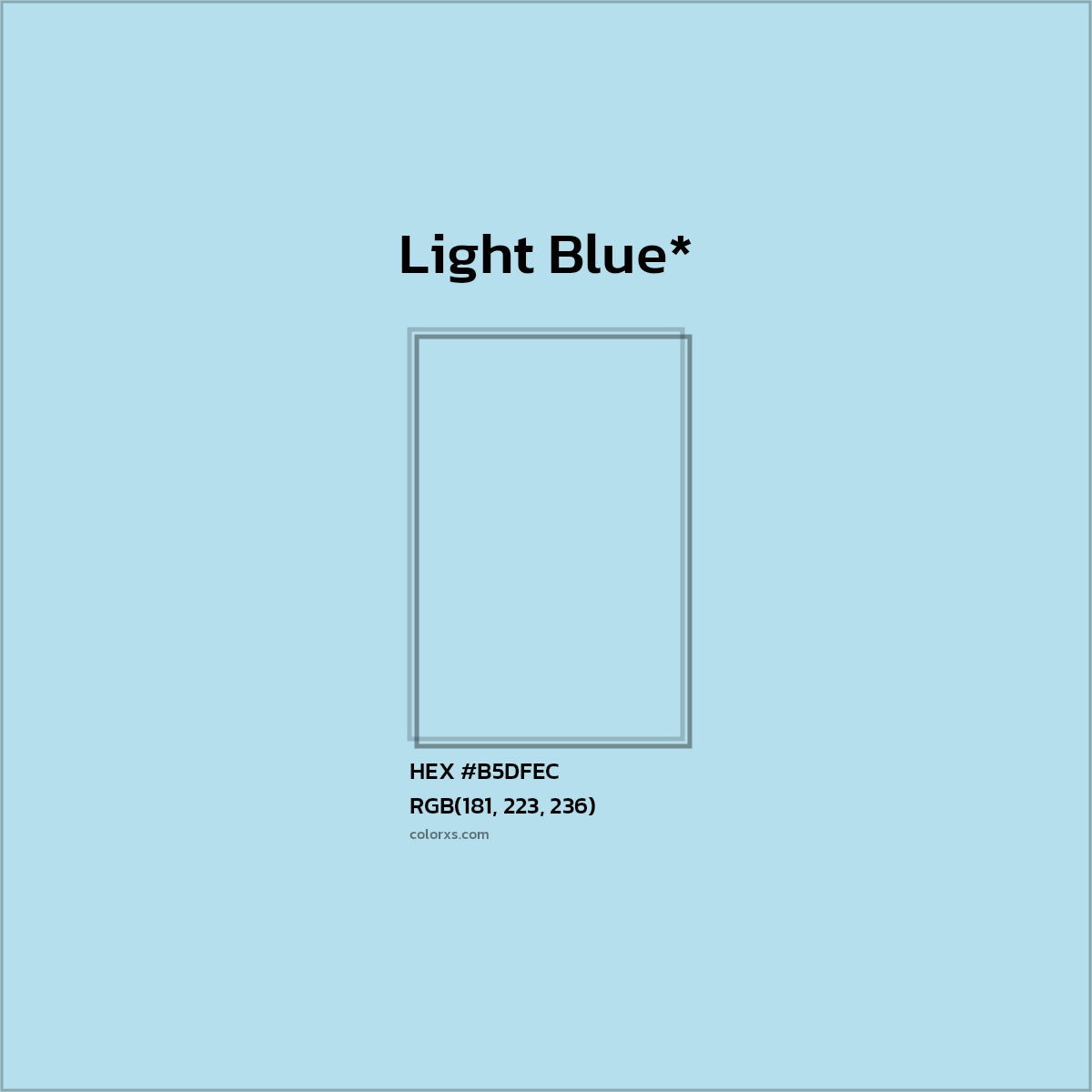 HEX #B5DFEC Color Name, Color Code, Palettes, Similar Paints, Images