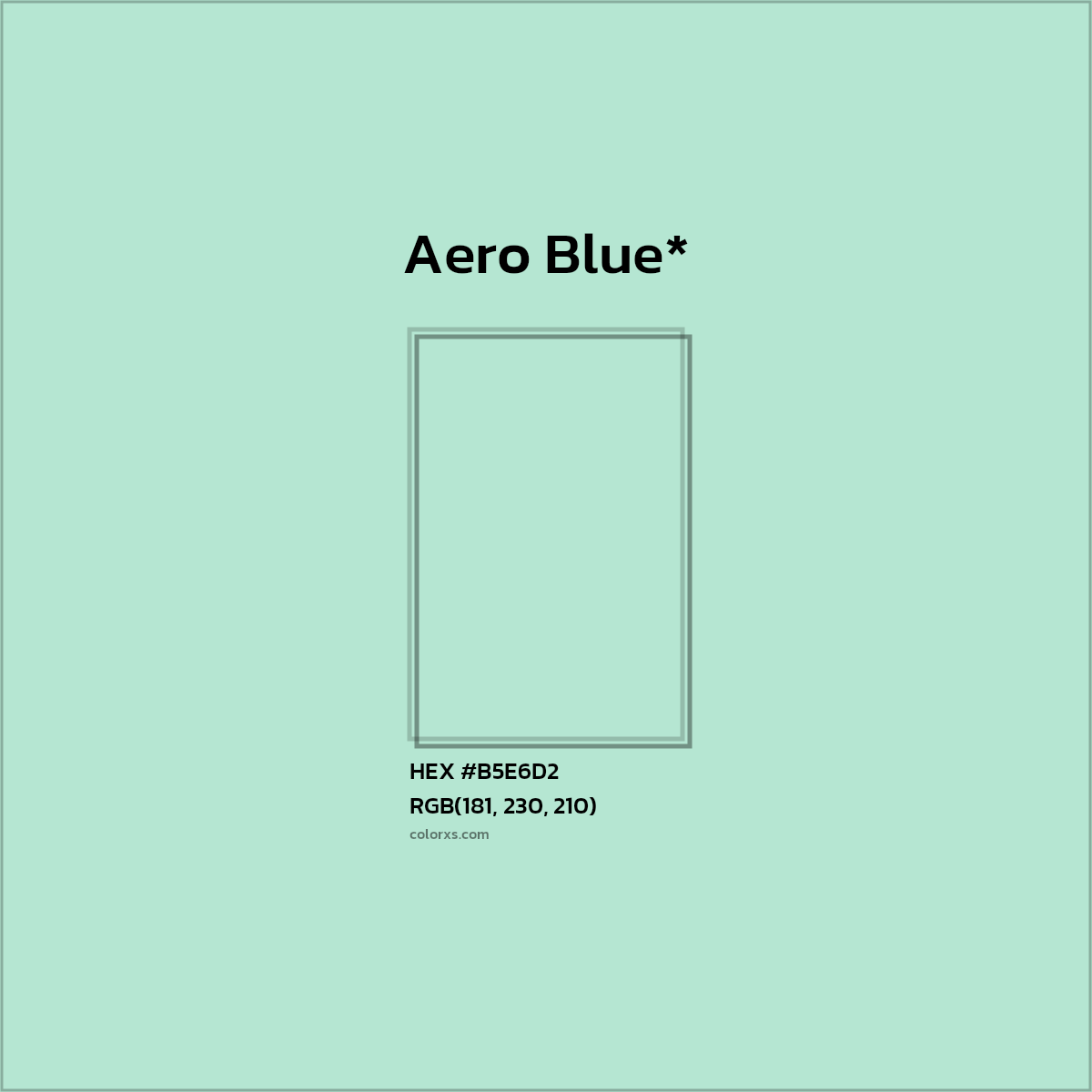 HEX #B5E6D2 Color Name, Color Code, Palettes, Similar Paints, Images