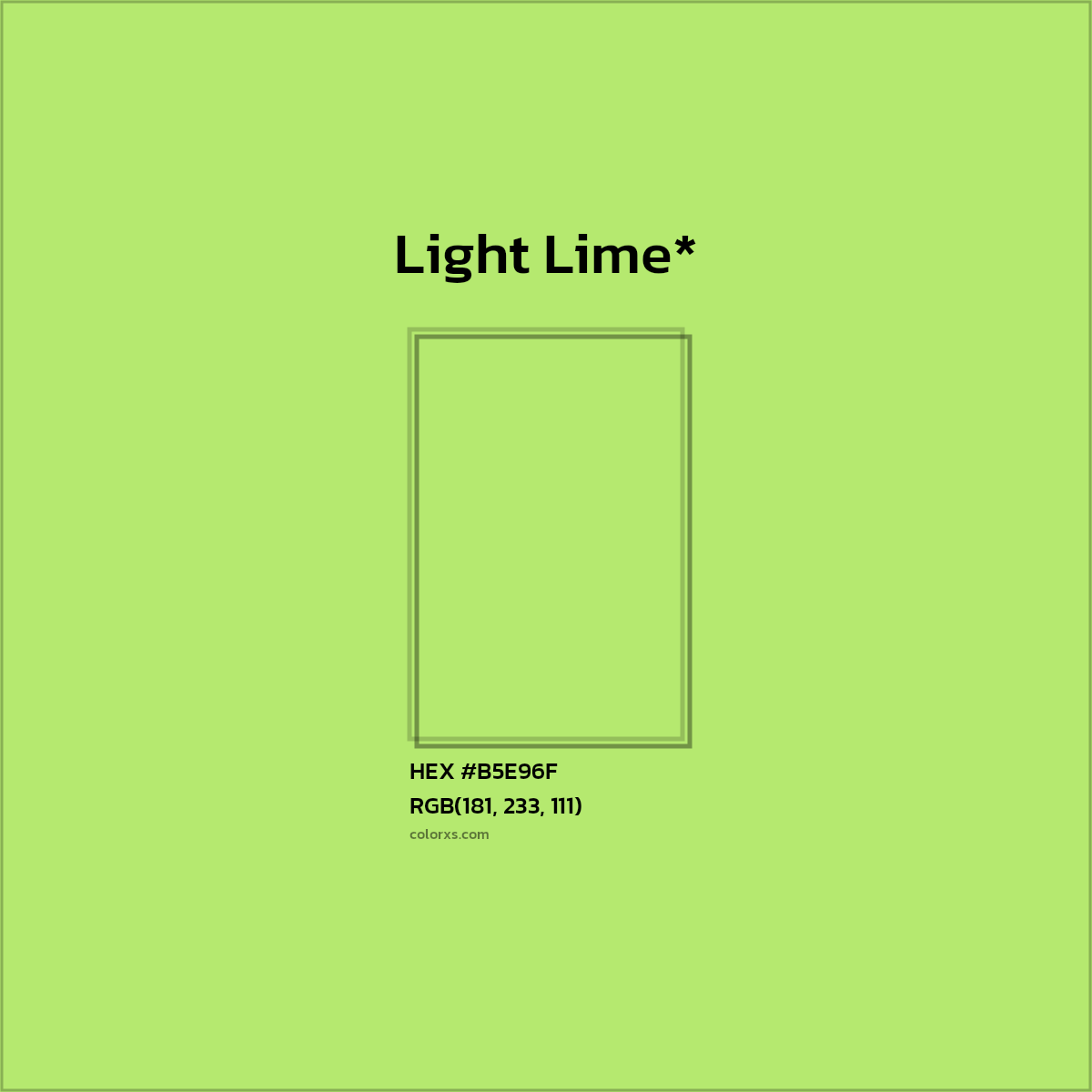 #B5E96F hex color. RGB, RYB, CMYK, HSL, HSV codes and color conversions. Matching color names, palettes, paints.