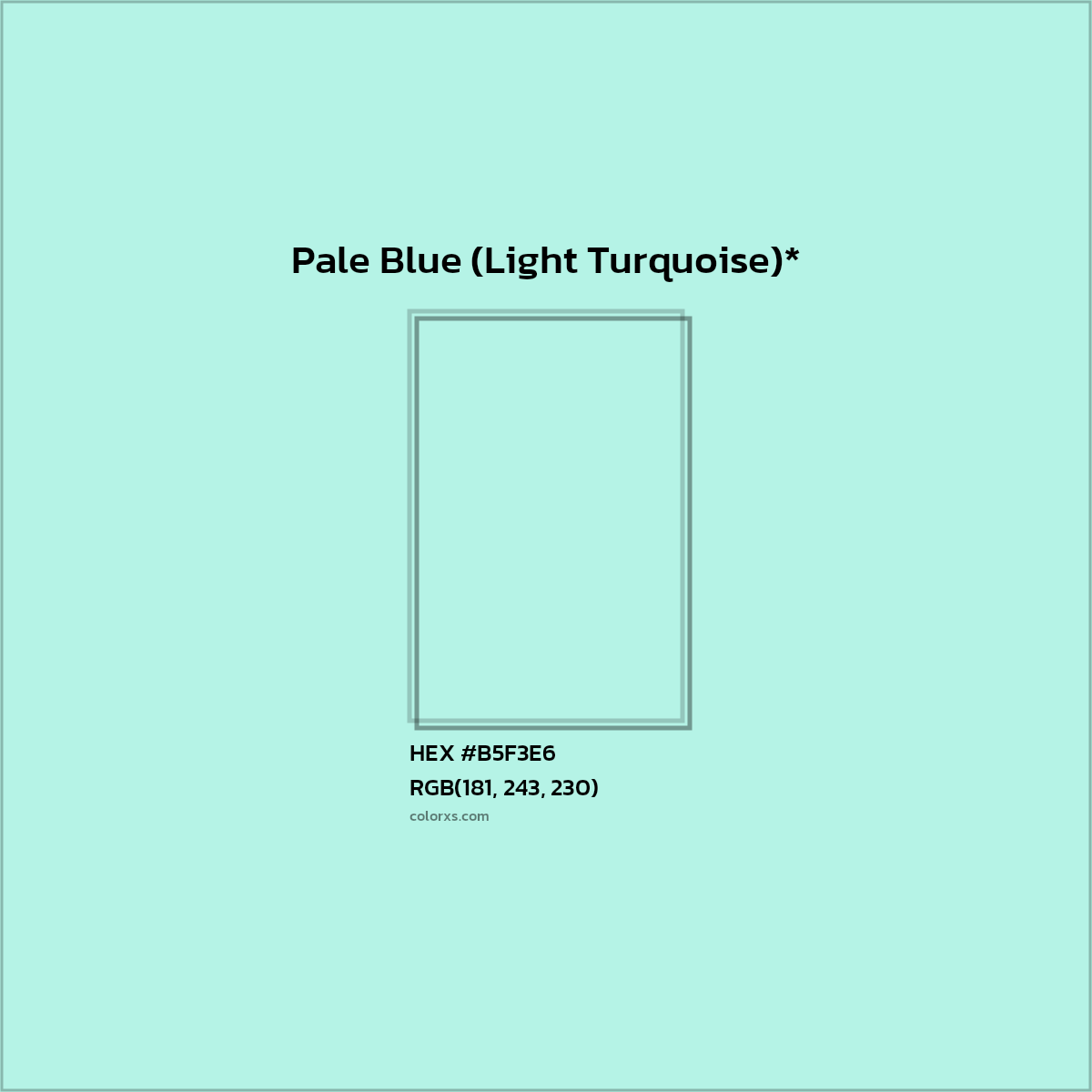 HEX #B5F3E6 Color Name, Color Code, Palettes, Similar Paints, Images