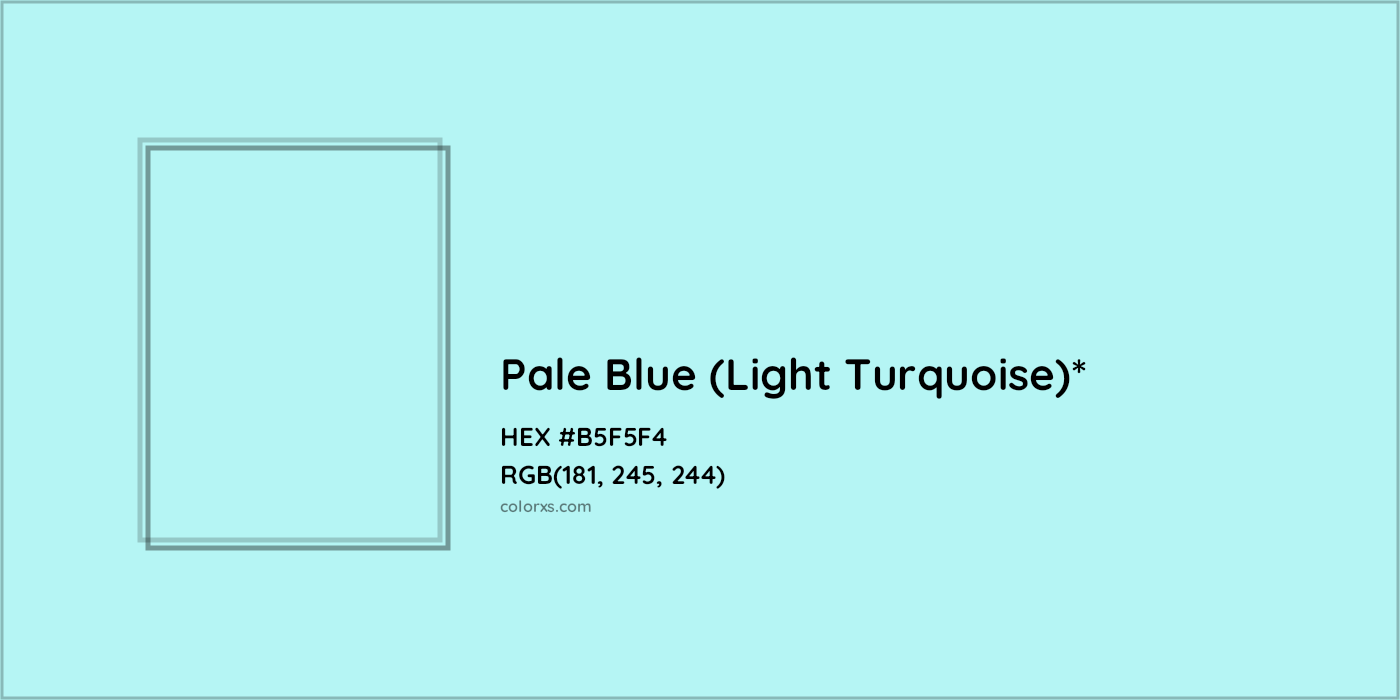 HEX #B5F5F4 Color Name, Color Code, Palettes, Similar Paints, Images