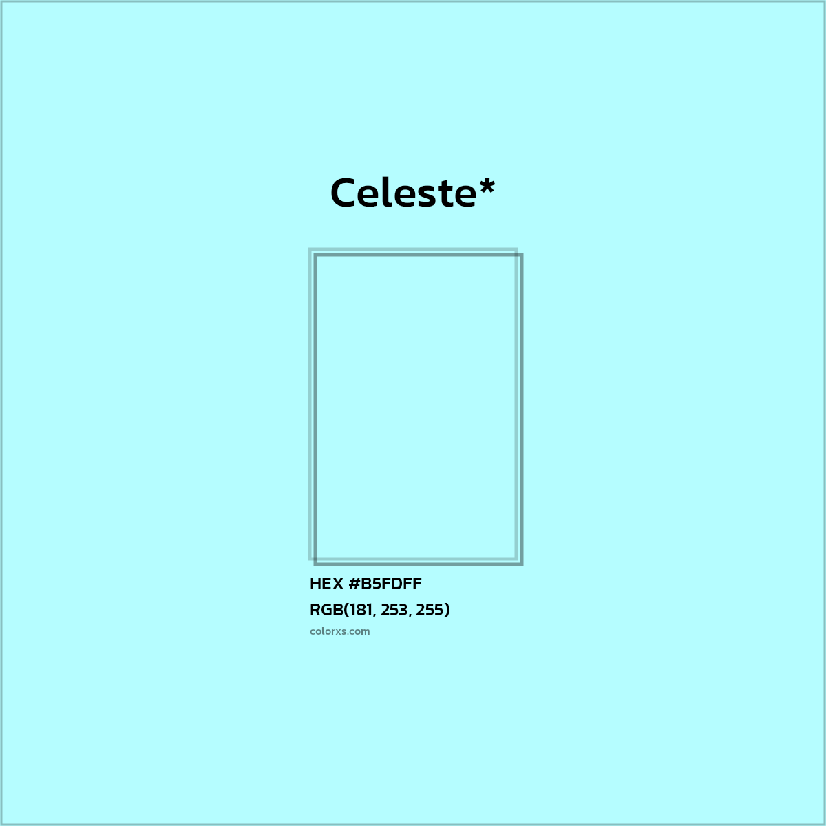 HEX #B5FDFF Color Name, Color Code, Palettes, Similar Paints, Images