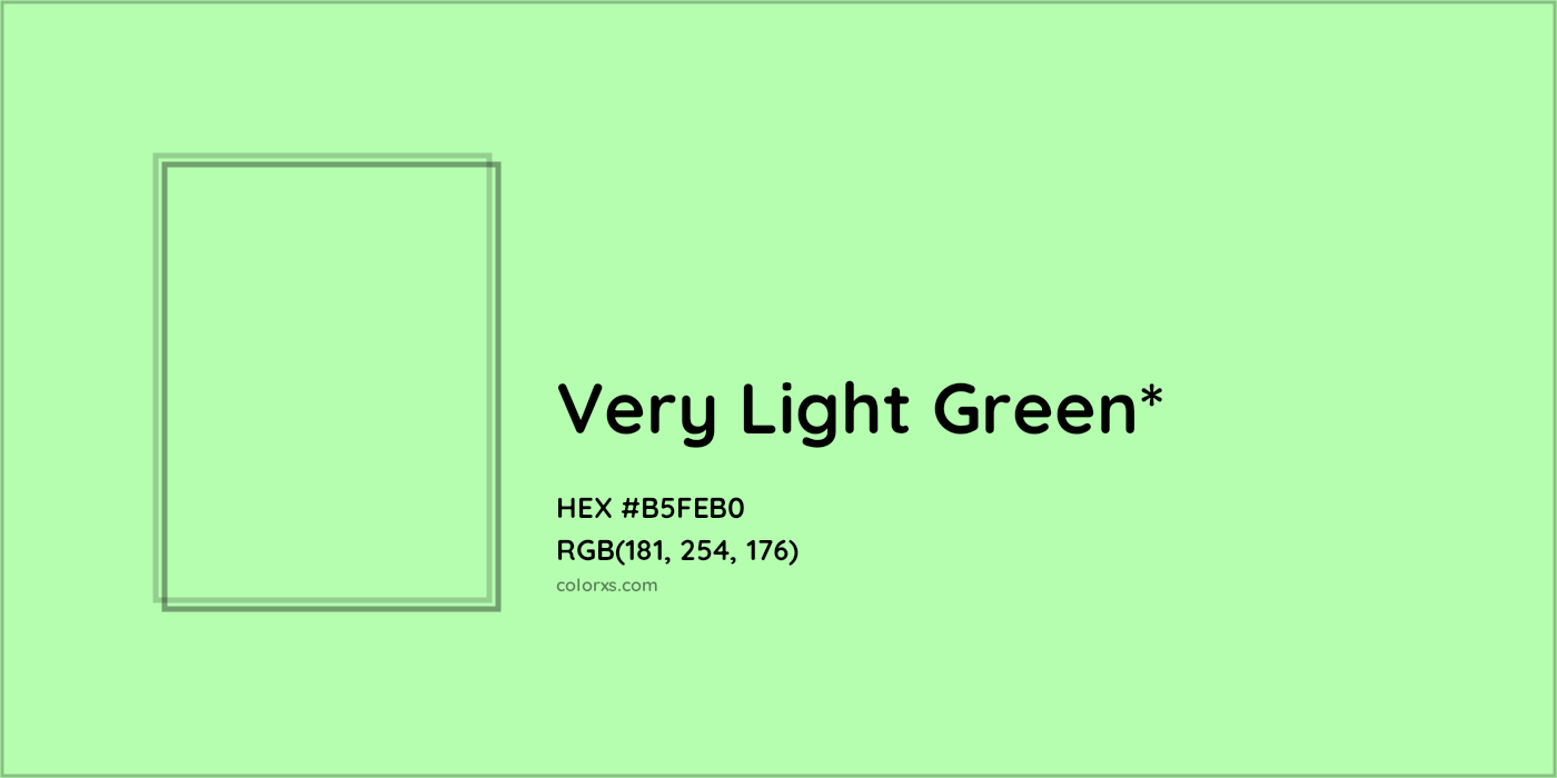 HEX #B5FEB0 Color Name, Color Code, Palettes, Similar Paints, Images