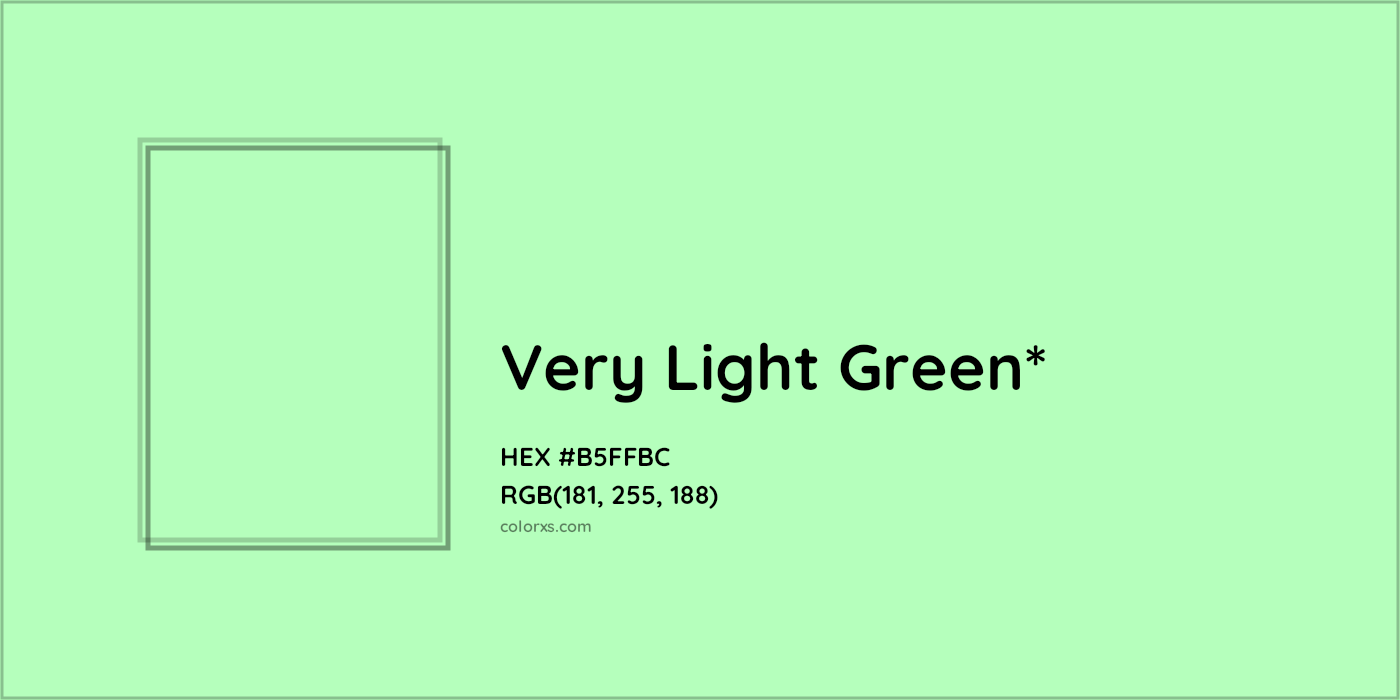 HEX #B5FFBC Color Name, Color Code, Palettes, Similar Paints, Images
