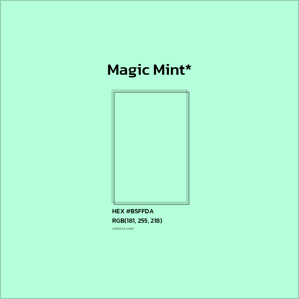 HEX #B5FFDA Color Name, Color Code, Palettes, Similar Paints, Images