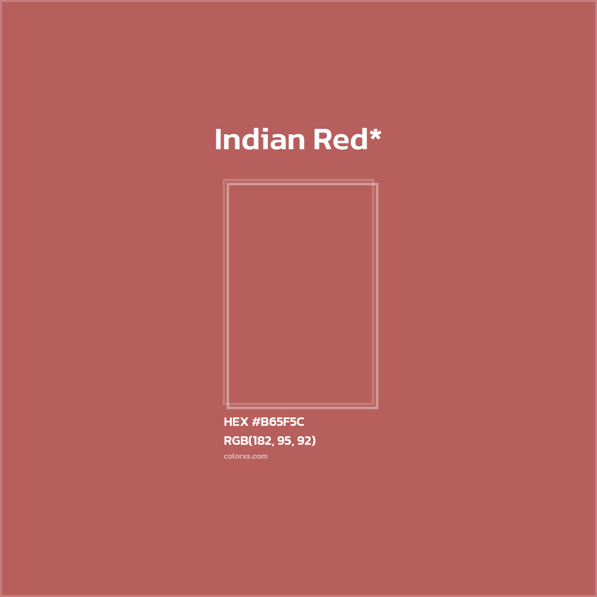 HEX #B65F5C Color Name, Color Code, Palettes, Similar Paints, Images
