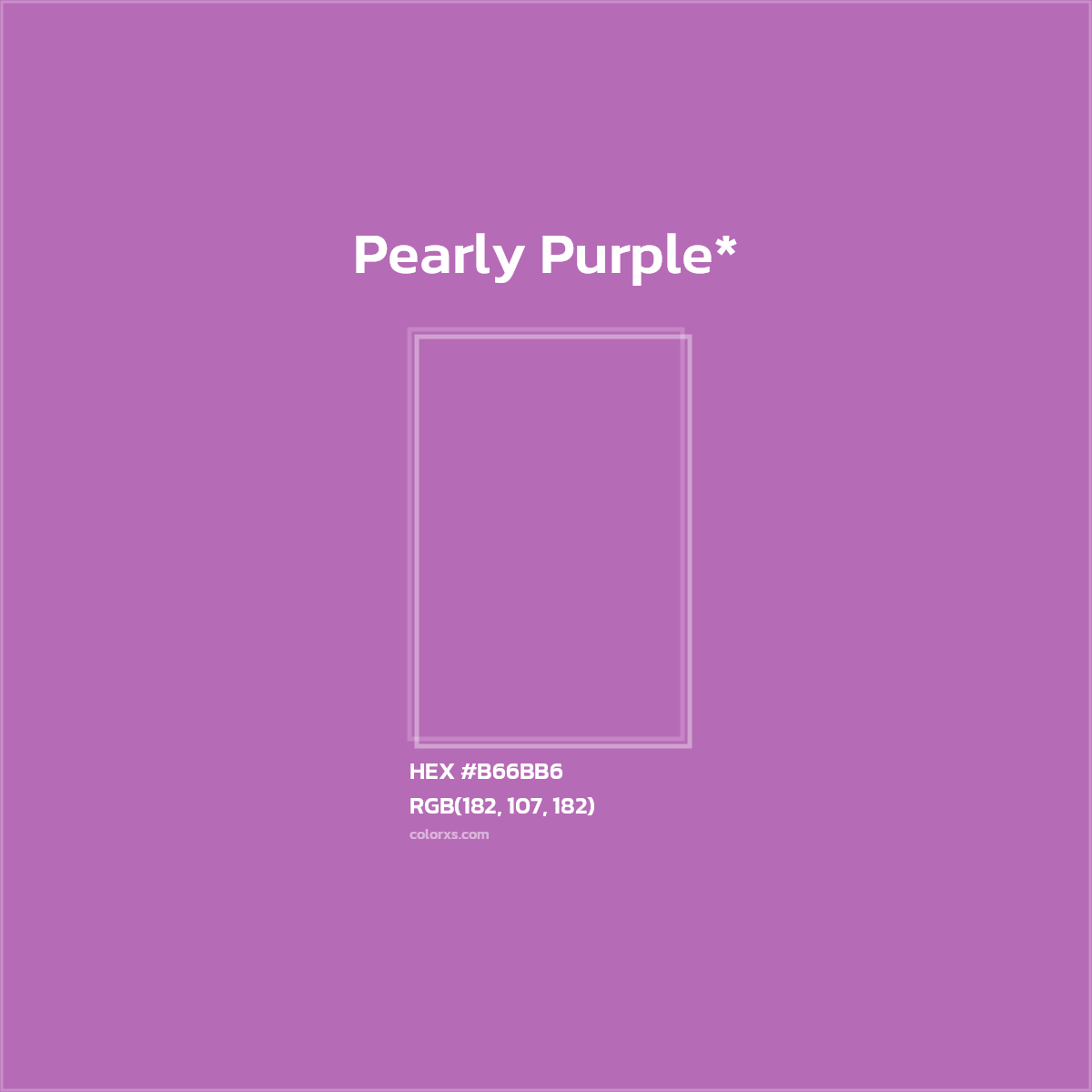 HEX #B66BB6 Color Name, Color Code, Palettes, Similar Paints, Images