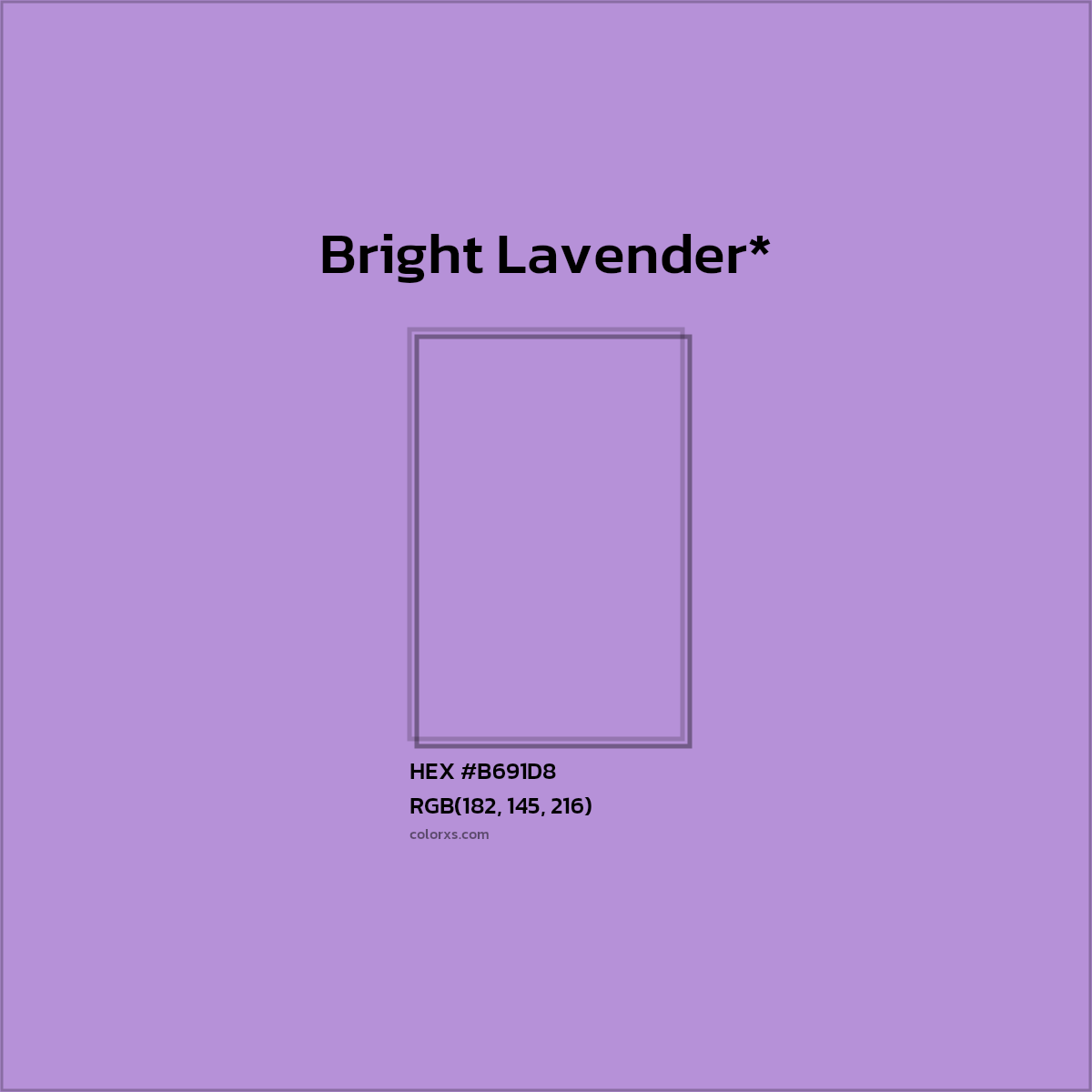 HEX #B691D8 Color Name, Color Code, Palettes, Similar Paints, Images