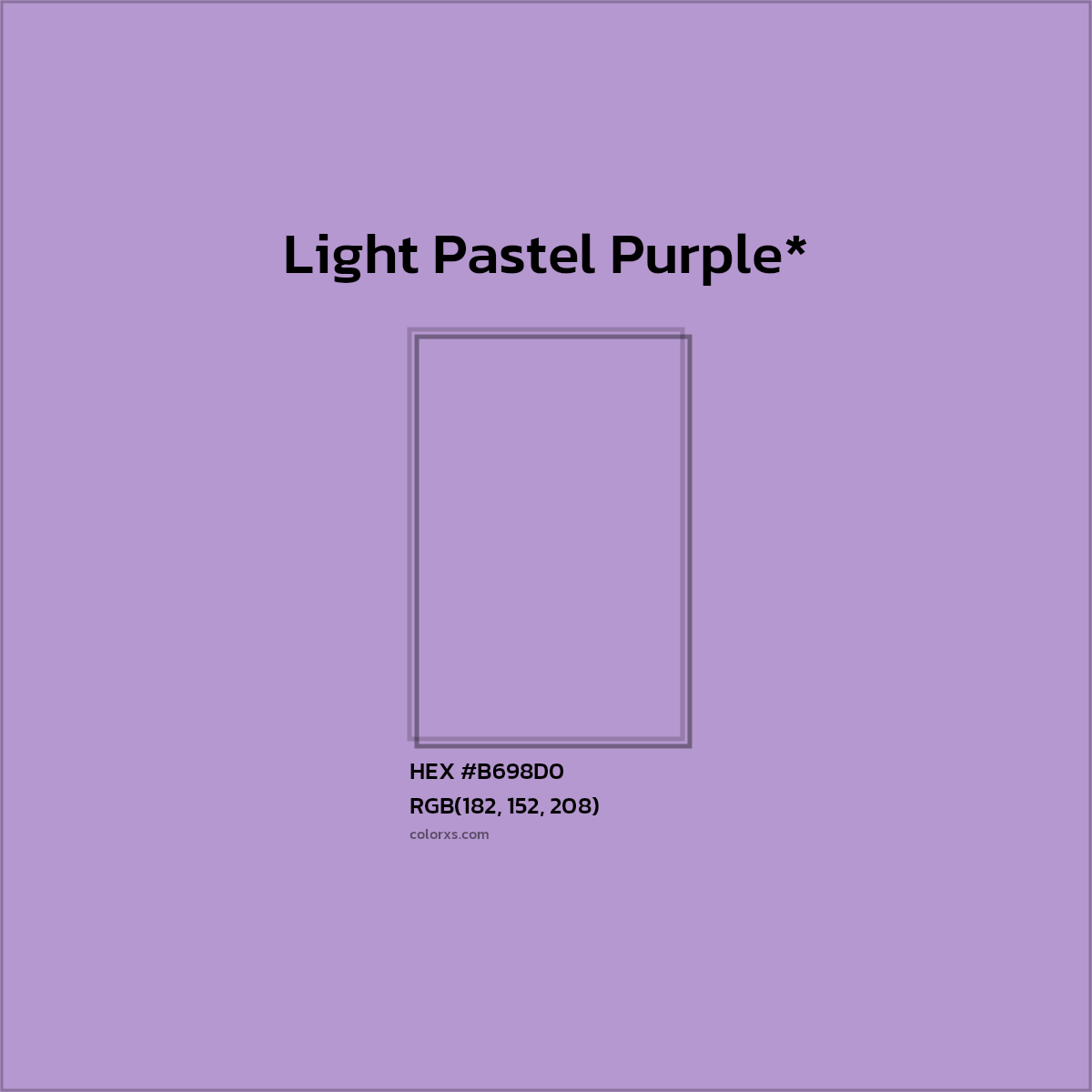 HEX #B698D0 Color Name, Color Code, Palettes, Similar Paints, Images