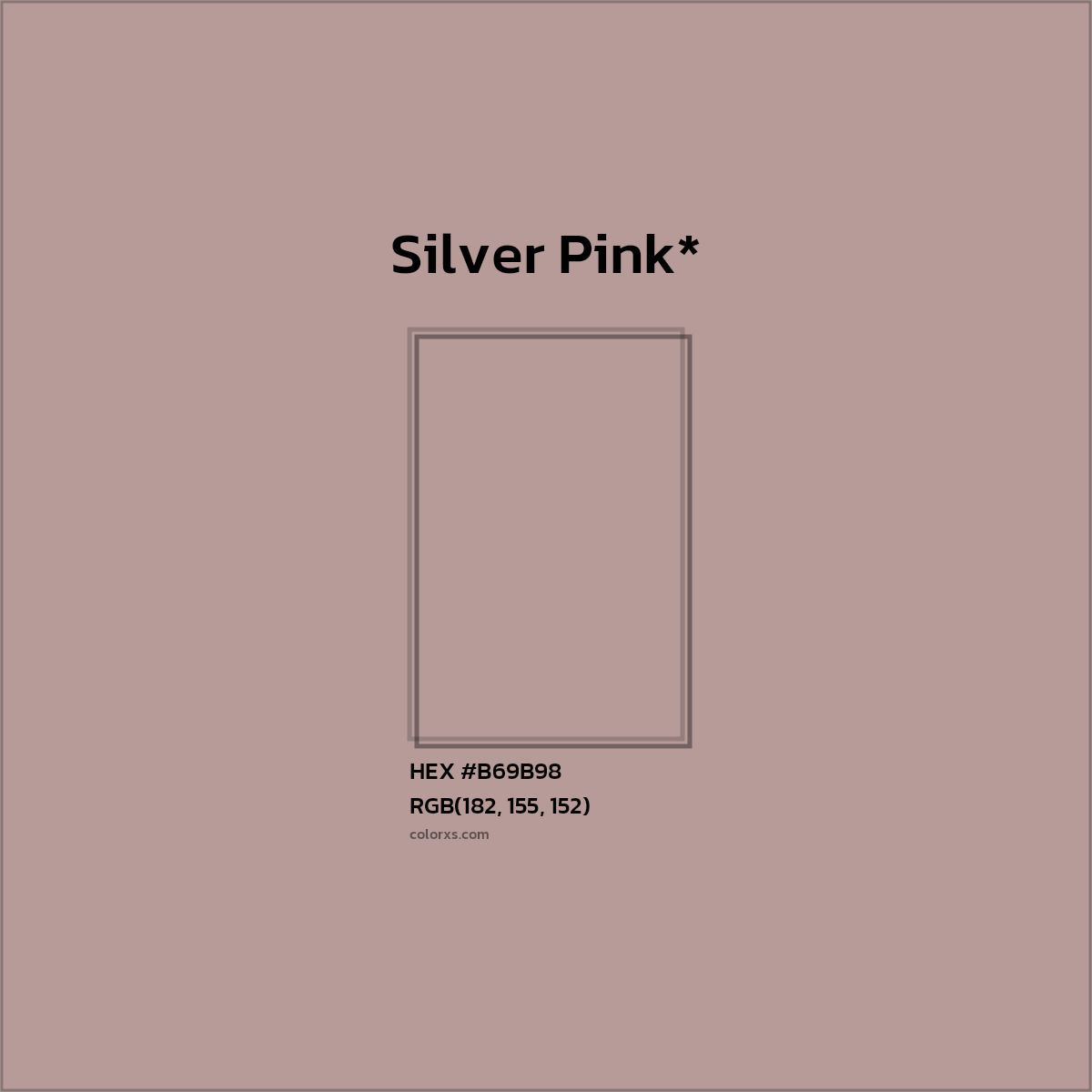 HEX #B69B98 Color Name, Color Code, Palettes, Similar Paints, Images