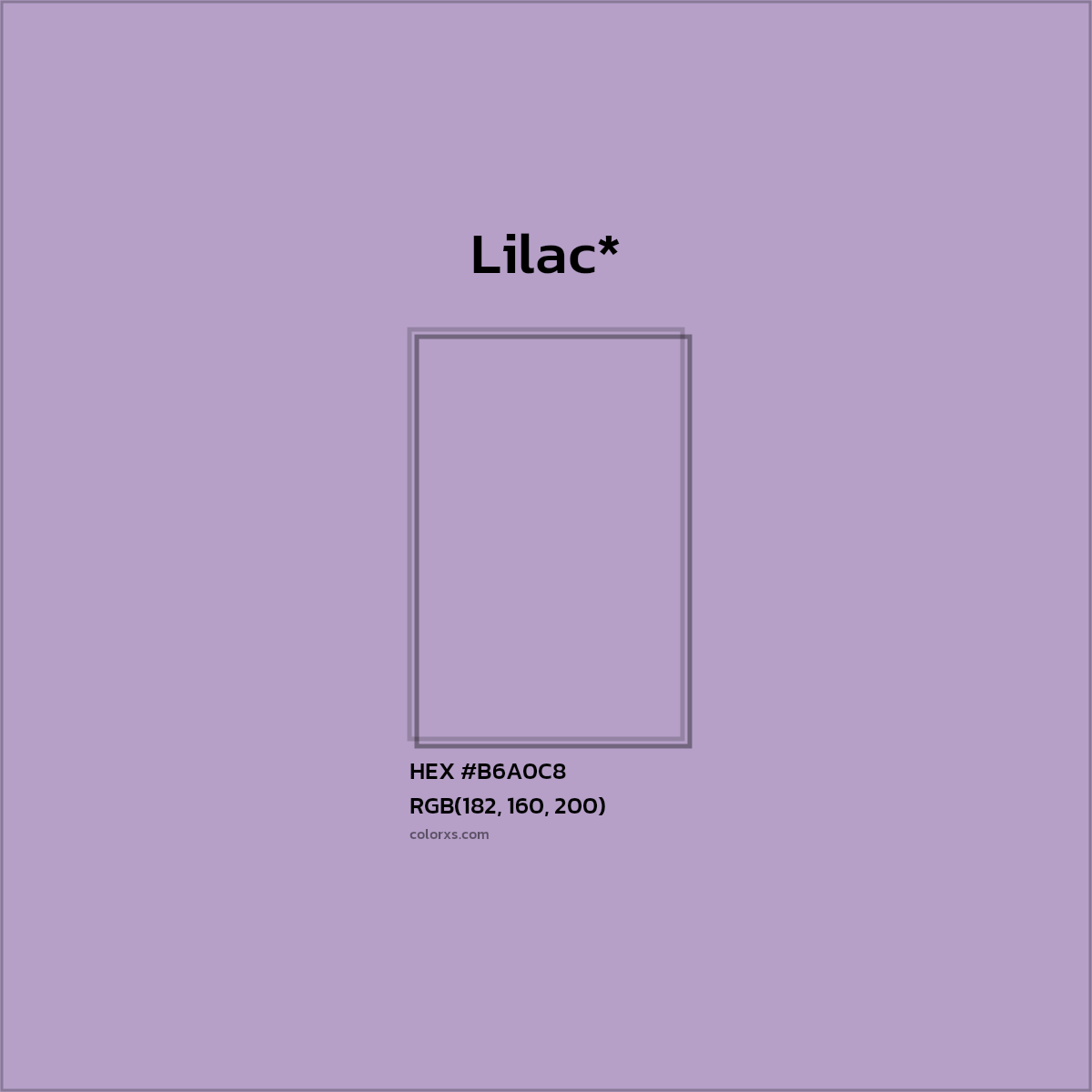 HEX #B6A0C8 Color Name, Color Code, Palettes, Similar Paints, Images