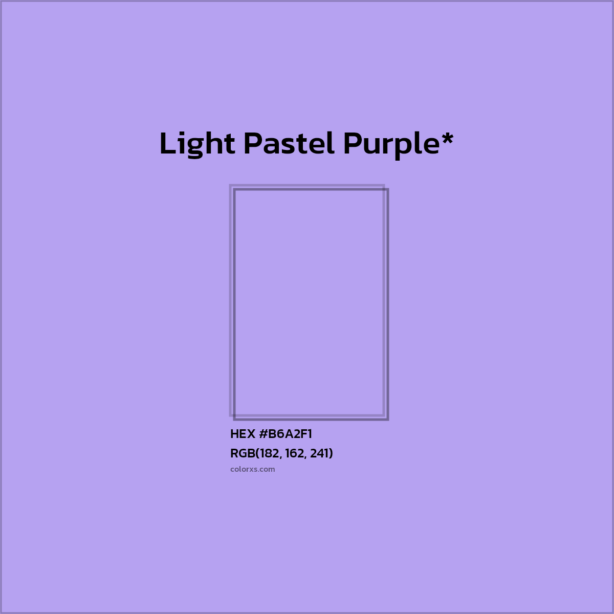 HEX #B6A2F1 Color Name, Color Code, Palettes, Similar Paints, Images