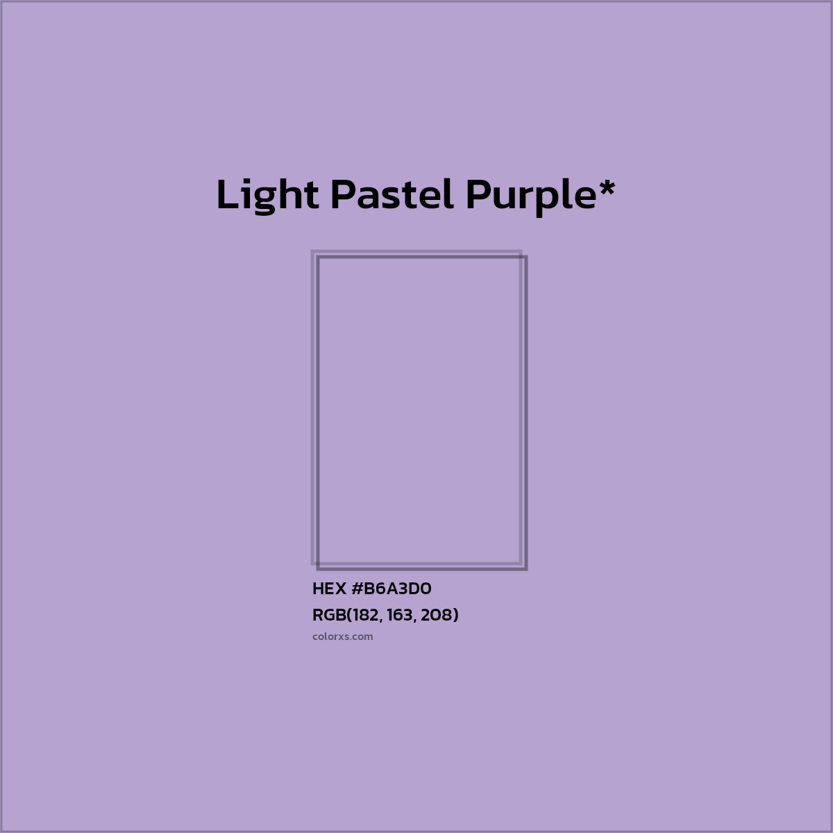 HEX #B6A3D0 Color Name, Color Code, Palettes, Similar Paints, Images