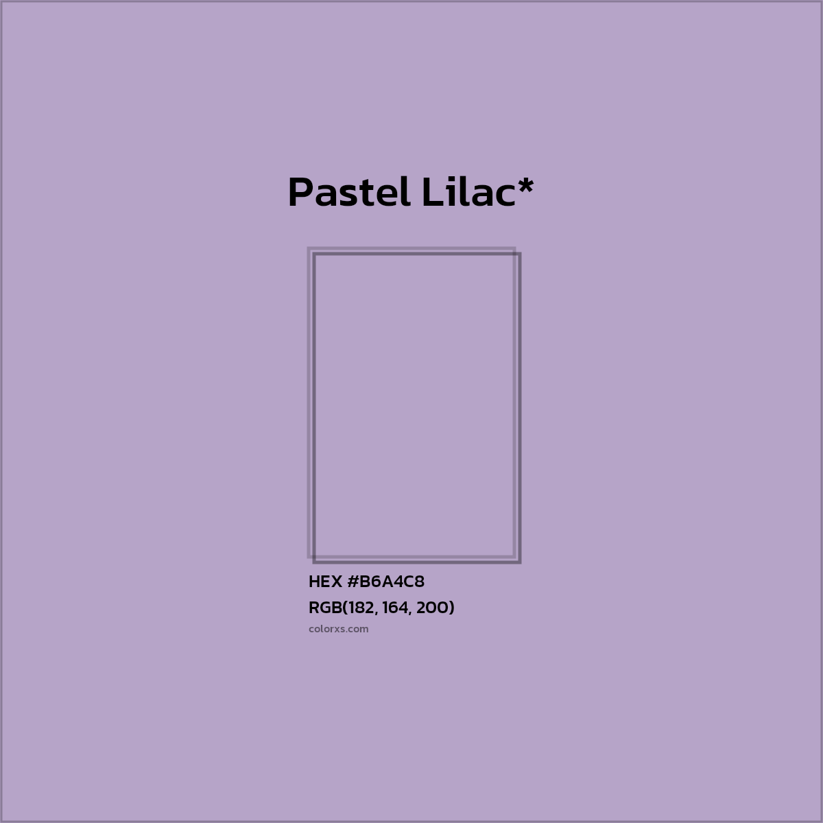HEX #B6A4C8 Color Name, Color Code, Palettes, Similar Paints, Images