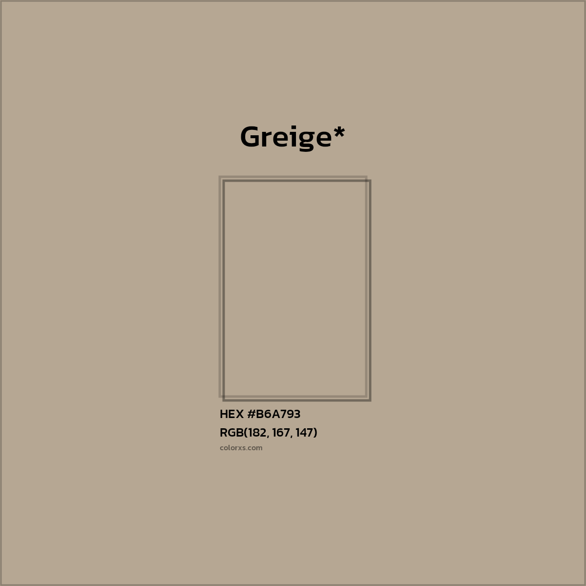 HEX #B6A793 Color Name, Color Code, Palettes, Similar Paints, Images