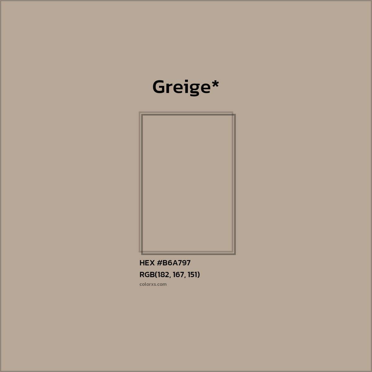 HEX #B6A797 Color Name, Color Code, Palettes, Similar Paints, Images
