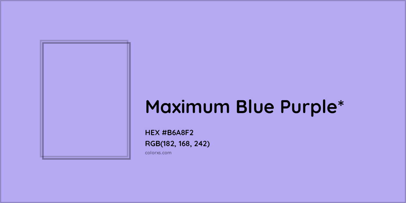 HEX #B6A8F2 Color Name, Color Code, Palettes, Similar Paints, Images