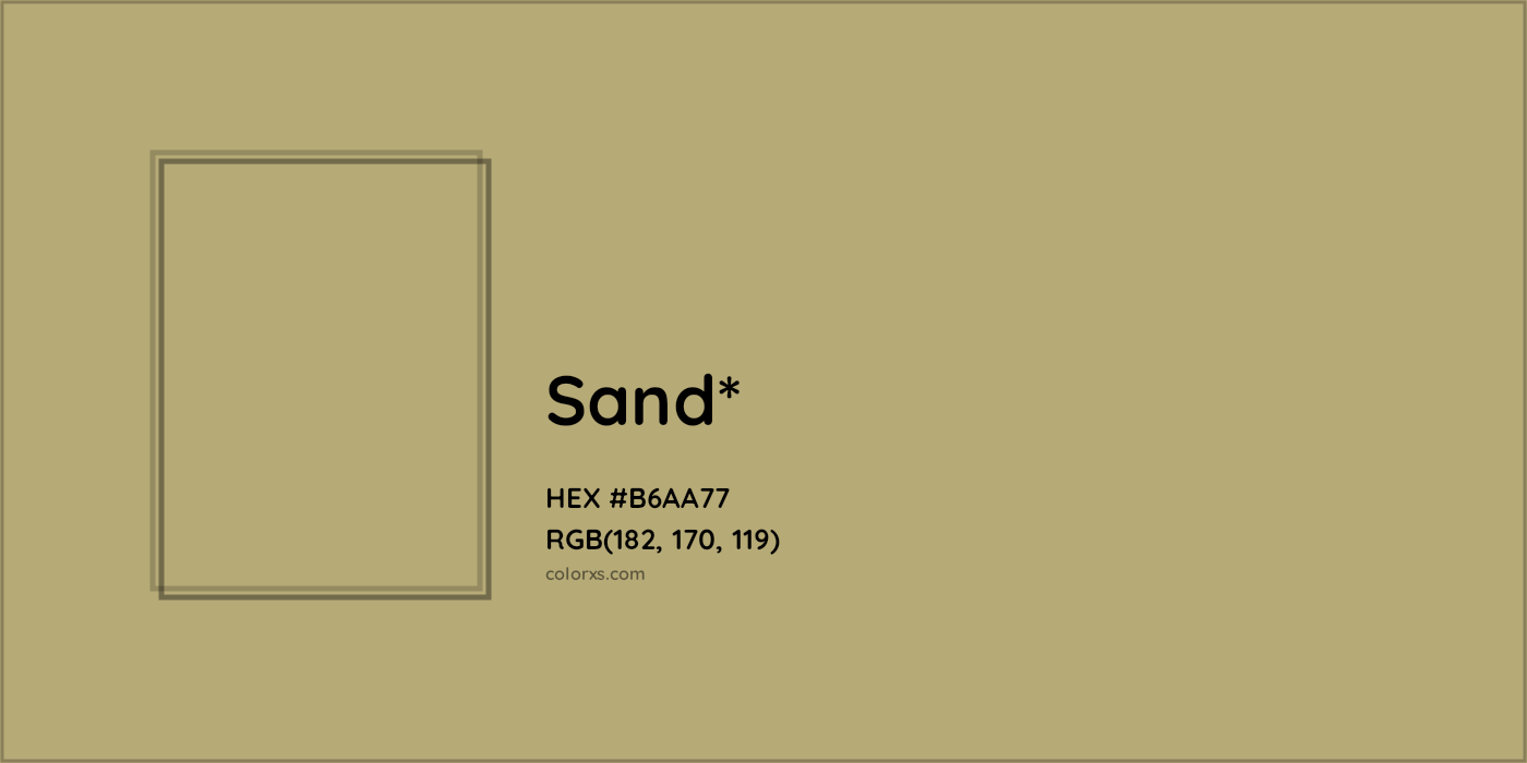 HEX #B6AA77 Color Name, Color Code, Palettes, Similar Paints, Images