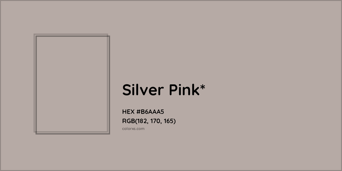 HEX #B6AAA5 Color Name, Color Code, Palettes, Similar Paints, Images
