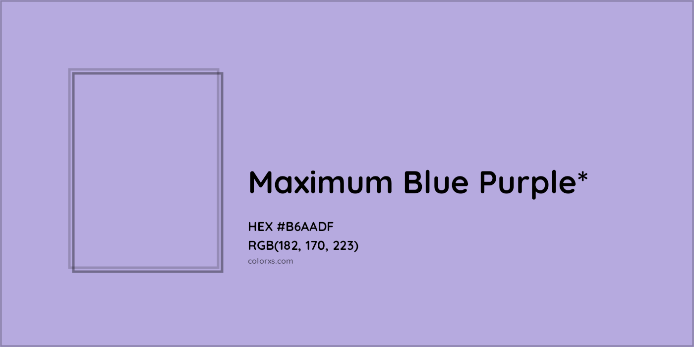 HEX #B6AADF Color Name, Color Code, Palettes, Similar Paints, Images