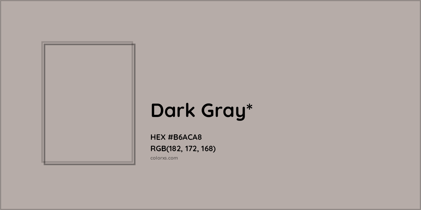 HEX #B6ACA8 Color Name, Color Code, Palettes, Similar Paints, Images