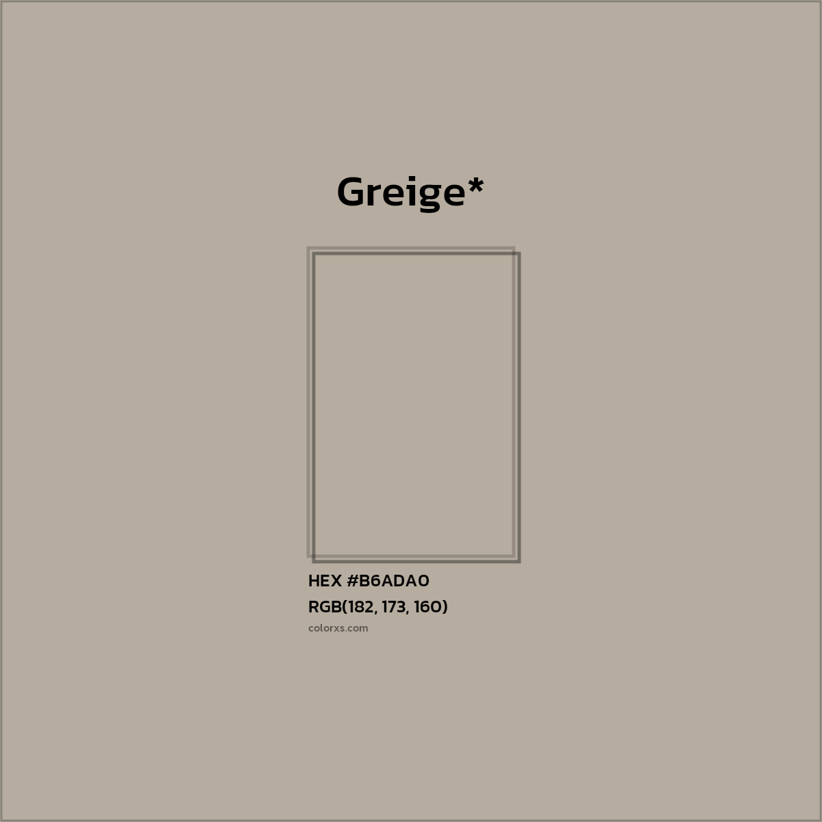 HEX #B6ADA0 Color Name, Color Code, Palettes, Similar Paints, Images